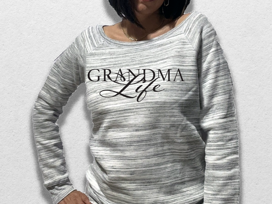 Grandma Life Wide-Neck Sweatshirt